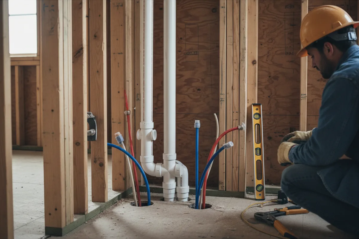 Drain and supply rough-in during Leak Detection in Beavercreek